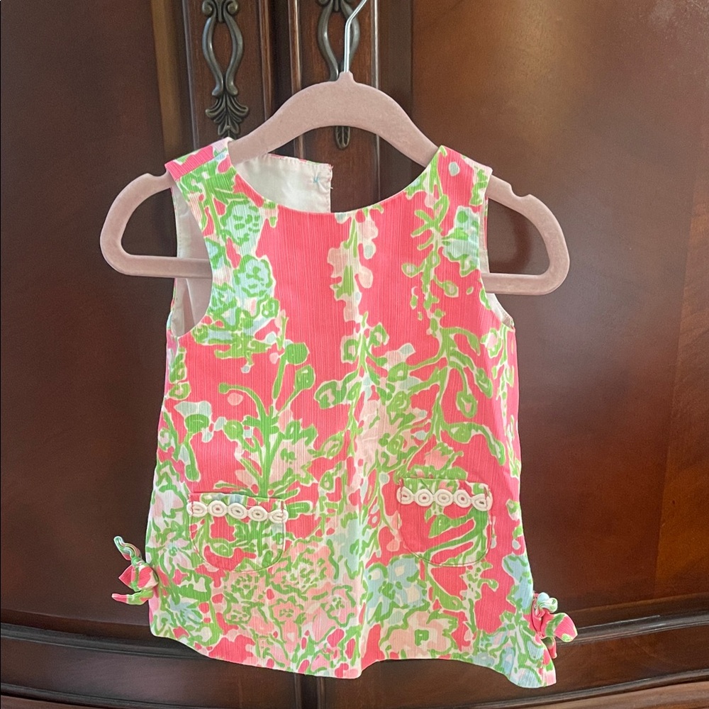 Lilly Pulitzer Pink & Green Floral Sleeveless Tunic Dress
